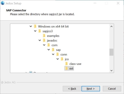 Setup location dialog